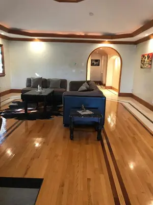a living room with a couch and a table at Luxurious 3 BD in Culver City with POOL &HOT SPA in Los Angeles