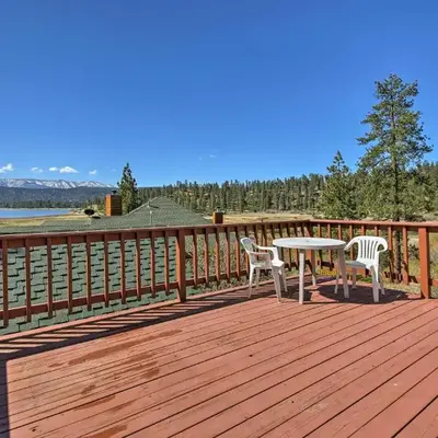 Walk to Lake Cabin with Deck and Views in Fawnskin