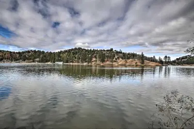 a view of a large body of water at The Atomic Squirrel Lodge Lake Gregory Getaway! in Crestline