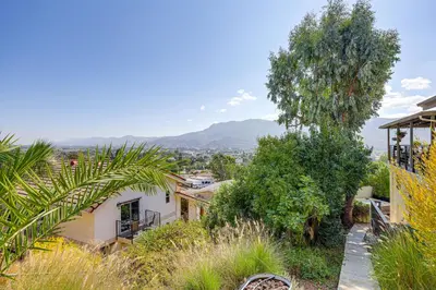 an aerial view of a house with a tree at Chic Peaceful Retreat 16 Mi to Beaches and Wineries! in Santa Paula
