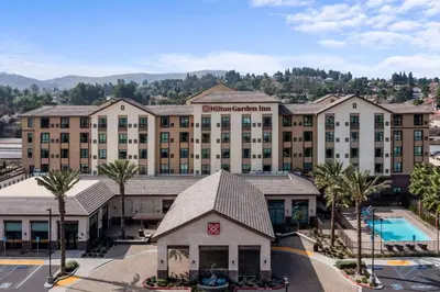 an aerial view of the hotel at the resort at Hilton Garden Inn Chino Hills Pomona CA in Pomona