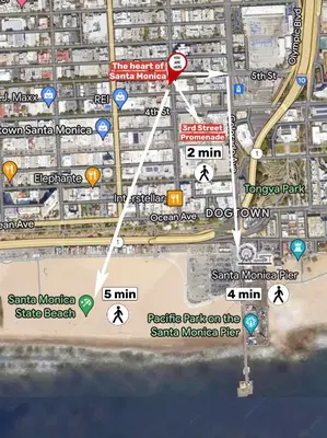 a map of a cityasteryasteryasteryasteryasteryasteryasteryasteryasteryasteryastery at 7 Large Down Town Santa Monica Apartment in Los Angeles