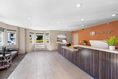 a lobby of a hospital with a waiting room at Good Nite Inn Calabasas in Calabasas