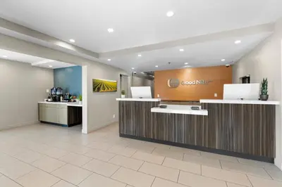 a lobby of a dental office with a counter at Good Nite Inn Camarillo in Camarillo