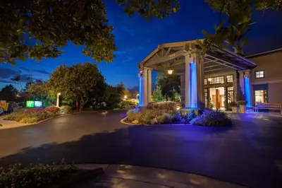 a gazebo in front of a building at night at Holiday Inn Express & Suites Carpinteria by IHG in Carpinteria