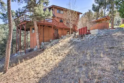 a house on top of a hill at Idyllic Frazier Park Cabin Views, Pool Table in Frazier Park