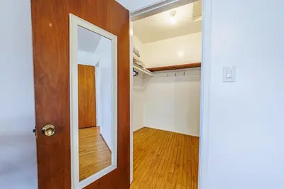 an empty room with a door with a mirror at Spacious Two Bedroom in Santa Monica #E in Los Angeles