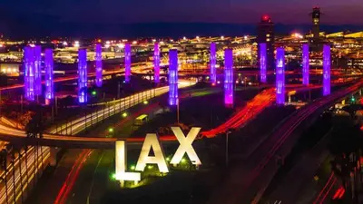 a city lit up at night with the x sign at Fam Friendly 2BD 8min from airport, 4min from SoFi in Los Angeles