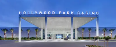 a rendering of a hollywood park casino with palm trees at Bungalow w Free Parking 4 min from SoFi, 8min from airport in Los Angeles