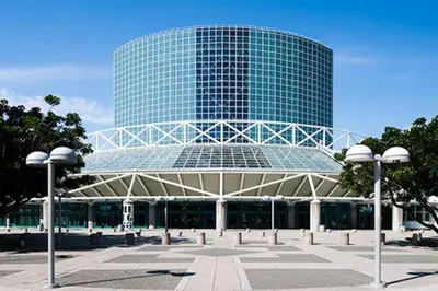 a large glass building with a plaza in front of it at Silverlake and Echo Park - 6min to Downtown and Hollywood - in Los Angeles