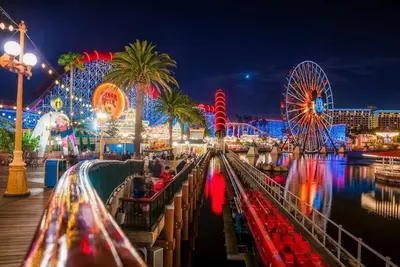 a night view of a carnival with ferris wheel at Luxury home near Disney land. Entire place! in Orange