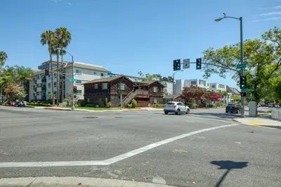 an intersection of an intersection with a car at a traffic light at Pasadena 1BR w Gym Pool nr Colorado Ave LAX-862 in Pasadena