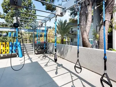 a group of swings on a playground at Burbank 1BR w Pool WD Gym nr TJ WF LAX-788 in Los Angeles