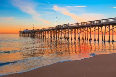 a pier on the beach with the ocean at 5609 East Seaside Walk in Long Beach
