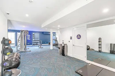 a fitness room with a gym with machines at Hollywood 1br w gym pool nr studios LAX-1036 in Los Angeles